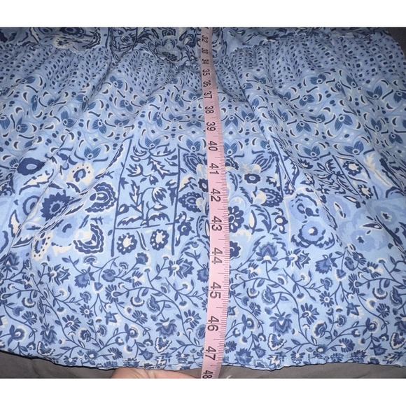 J.McLaughlin Womens Dress Large Blue Floral Tiered‎ Peasant Bohemian Cottagecore - Picture 10 of 11